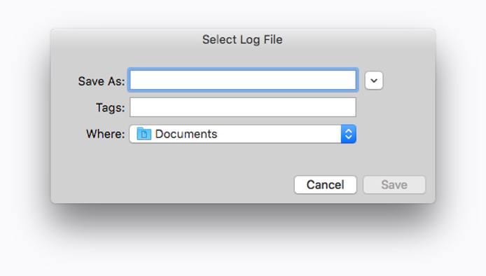 Prompt to save the log file